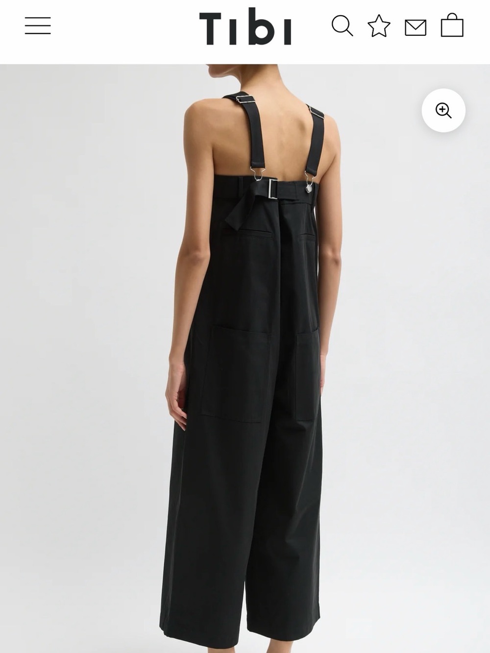 SOLD OUT Tibi Black Bio Twill Wide-Leg Overalls - Picture 2 of 8